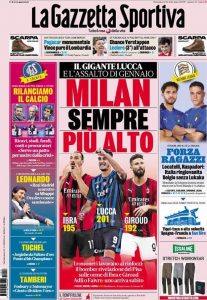 Le prime pagine dei Quotidiani Sportivi in edicola questa mattina 35 la gazzetta dello sport 2021 10 10 61621d7380130