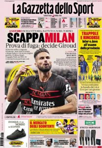 Le prime pagine dei Quotidiani Sportivi in edicola questa mattina 35 la gazzetta dello sport 2021 10 27 6178863cdf441