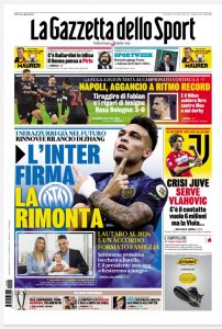 Le prime pagine dei Quotidiani Sportivi in edicola questa mattina 32 prima gazzetta