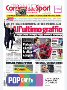 Le prime pagine dei Quotidiani sportivi in edicola questa mattina 34 Pp Corriere