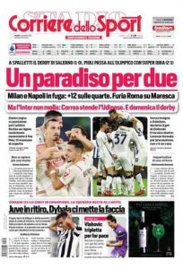 Le prime pagine dei Quotidiani Sportivi in edicola questa mattina 34 corriere dello sport 2021 11 01 617f27f9e3e62