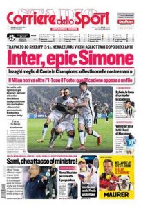 Le prime pagine dei Quotidiani Sportivi in edicola questa mattina 34 corriere dello sport 2021 11 04 618319b3dc7ec