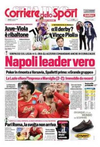 Le prime pagine dei Quotidiani Sportivi in edicola questa mattina 34 corriere dello sport 2021 11 05 618472c2c2e7e