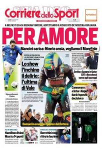 Le prime pagine dei Quotidiani Sportivi in edicola questa mattina 34 corriere dello sport 2021 11 15 61919a43bf39a