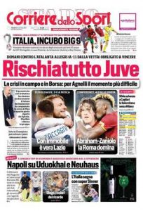 Le prime pagine dei Quotidiani Sportivi in edicola questa mattina 34 corriere dello sport 2021 11 26 61a019012d9d7
