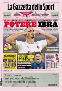 Le prime pagine dei Quotidiani Sportivi in edicola questa mattina 33 la gazzetta dello sport 2021 11 01 617f30bb7e080