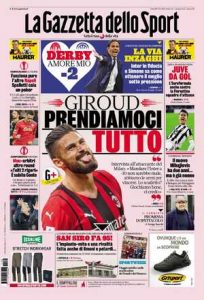 Le prime pagine dei Quotidiani Sportivi in edicola questa mattina 33 la gazzetta dello sport 2021 11 05 6184732b76d0e