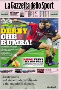 Le prime pagine dei Quotidiani Sportivi in edicola questa mattina 33 la gazzetta dello sport 2021 11 08 61886f9765cee