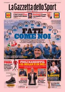 Le prime pagine dei Quotidiani Sportivi in edicola questa mattina 33 la gazzetta dello sport 2021 11 11 618ca7165ec96