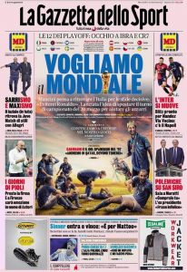 Le prime pagine dei Quotidiani Sportivi in edicola questa mattina 33 la gazzetta dello sport 2021 11 17 6194456e4a895