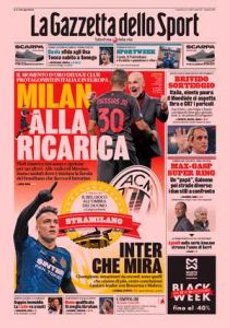 Le prime pagine dei Quotidiani Sportivi in edicola questa mattina 33 la gazzetta dello sport 2021 11 26 61a0744755d34