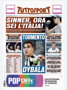 Le prime pagine dei Quotidiani sportivi in edicola questa mattina 33 pp tuttosport