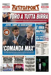 Le prime pagine dei Quotidiani Sportivi in edicola questa mattina 35 tuttosport 2021 11 01 617f2588c04be