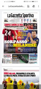 Le prime pagine dei Quotidiani sportivi in edicola questa mattina 35 WhatsApp Image 2021 12 05 at 08.11.28