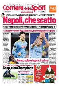 Le prime pagine dei Quotidiani sportivi in edicola questa mattina 34 corriere dello sport 2021 12 10 61b291bd34e02