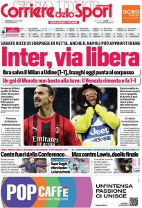 Le prime pagine dei Quotidiani sportivi in edicola questa mattina 33 corriere dello sport 2021 12 12 61b5355d91705