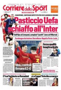 Le prime pagine dei Quotidiani sportivi in edicola questa mattina 34 corriere dello sport 2021 12 14 61b7d5ce4cc13