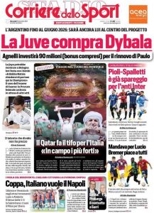 Le prime pagine dei Quotidiani sportivi in edicola questa mattina 34 corriere dello sport 2021 12 15 61b927f0cf69b