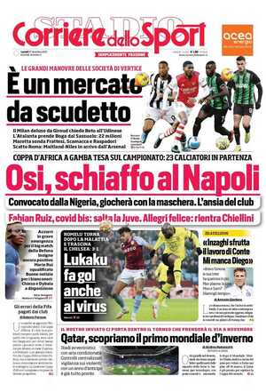 Le prime pagine dei Quotidiani sportivi in edicola questa mattina 34 corriere dello sport 27 12 2021 001355799