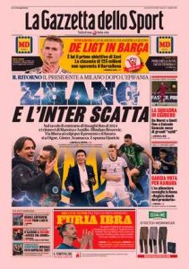 Le prime pagine dei Quotidiani sportivi in edicola questa mattina 33 la gazzetta dello sport 060746595