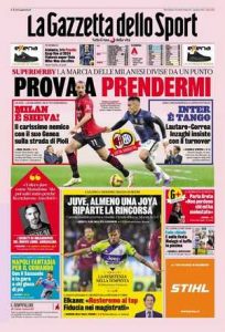 Le prime pagine dei Quotidiani sportivi in edicola questa mattina 33 la gazzetta dello sport 2021 12 01 61a6b94f00abf