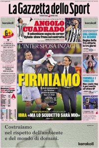 Le prime pagine dei Quotidiani sportivi in edicola questa mattina 35 la gazzetta dello sport 2021 12 06 61ad519bc33ac