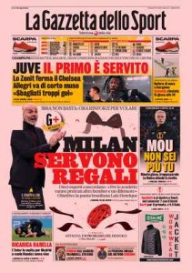 Le prime pagine dei Quotidiani sportivi in edicola questa mattina 33 la gazzetta dello sport 2021 12 09 61b1907b34ef3
