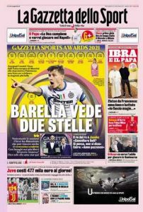Le prime pagine dei Quotidiani sportivi in edicola questa mattina 33 la gazzetta dello sport 2021 12 15 61b930e136a93