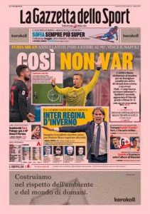 Le prime pagine dei Quotidiani Sportivi in edicola questa mattina 33 la gazzetta dello sport 2021 12 20 61c0107129a81
