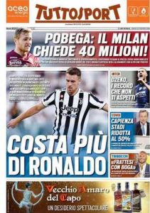 Le prime pagine dei Quotidiani sportivi in edicola questa mattina 35 tuttosport 011027242