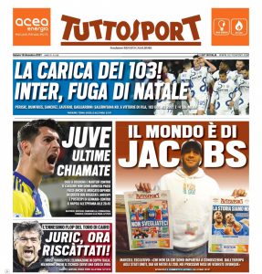 Le prime pagine dei Quotidiani sportivi in edicola questa mattina 31 tuttosport screen