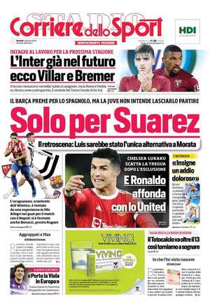 Le prime pagine dei Quotidiani sportivi in edicola questa mattina 34 corriere dello sport 001655954