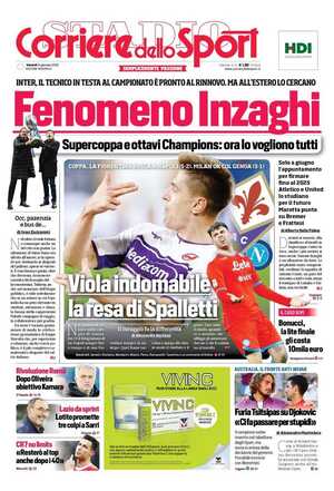 Le prime pagine dei Quotidiani Sportivi in edicola questa mattina 34 corriere dello sport 002742202