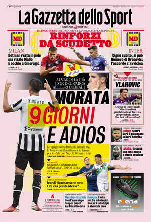 Le prime pagine dei Quotidiani sportivi in edicola questa mattina 33 la gazzetta dello sport 005315388