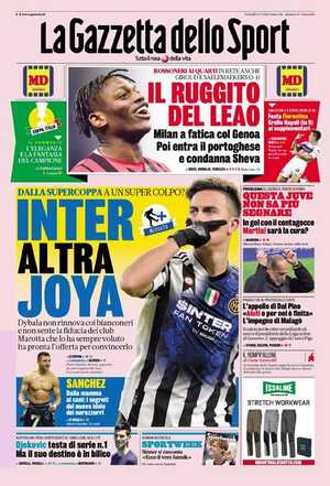 Le prime pagine dei Quotidiani Sportivi in edicola questa mattina 33 la gazzetta dello sport 010039055