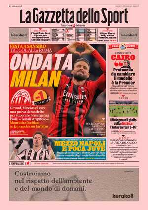 Le prime pagine dei Quotidiani Sportivi in edicola questa mattina 33 la gazzetta dello sport 052258821