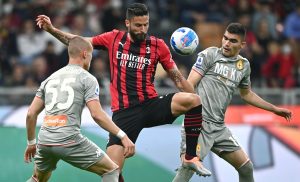 Milan Genoa, Giroud al momento della sostituzione: «Io, ma veramente?»