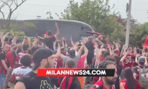 Pullman Milan al Mapei Stadium: tuona la marea rossonera – VIDEO