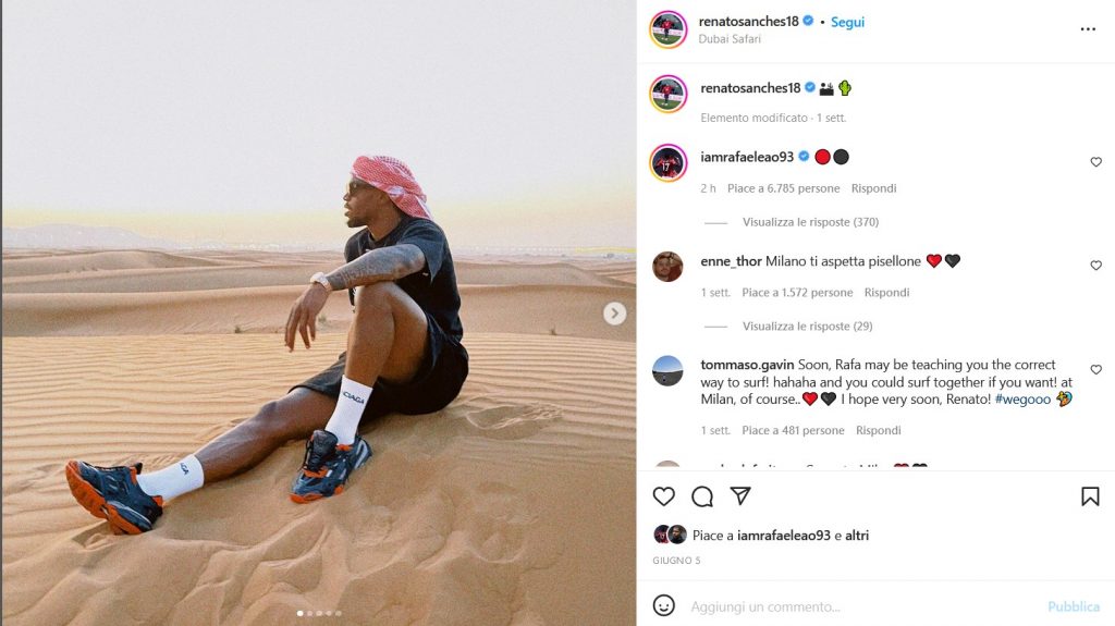 Renato Sanches in attesa sui social, il commento di Leao è inequivocabile - FOTO 27 WhatsApp Image 2022 06 14 at 16.08.05