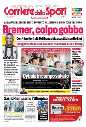Rassegna stampa: prime pagine quotidiani sportivi – 20 luglio 2022 28 corriere dello sport 003303343 1