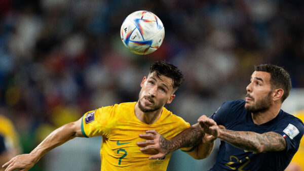 221122 Mathew Leckie of Australia and Theo Hernandez of France during the FIFA World Cup, WM, Weltmeisterschaft, Fussba