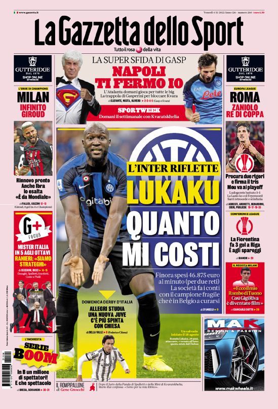 Le Prime Pagine Sportive Internazionali – 28 novembre