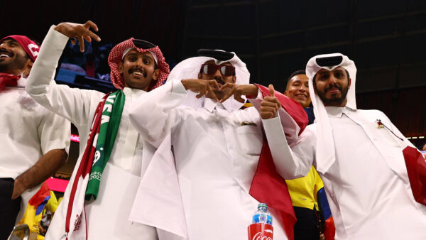 Al Khor, Qatar, 20th November 2022. Qatar fans during the FIFA World Cup, WM, Weltmeisterschaft, Fussball 2022 match at