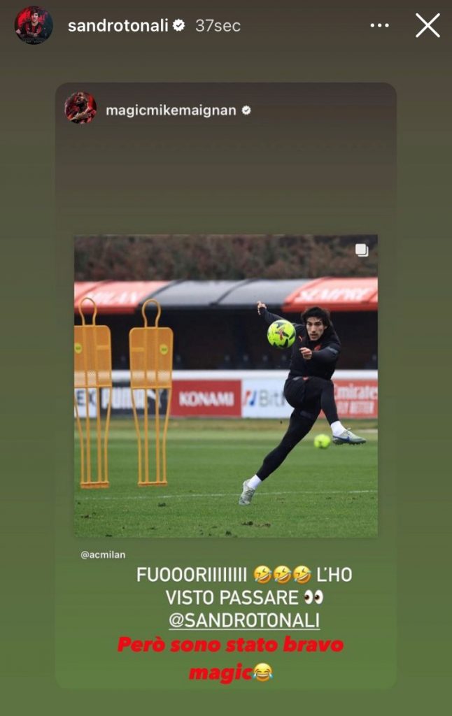 Milan, botta e risposta sui social tra Maignan e Tonali 27 Social