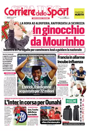 Rassegna stampa: prime pagine quotidiani sportivi – 16 dicembre 2022 28 corriere dello sport 071355103