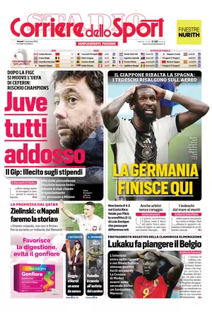 Rassegna stampa: prime pagine quotidiani sportivi – 2 dicembre 2022 28 corriere dello sport 071925983