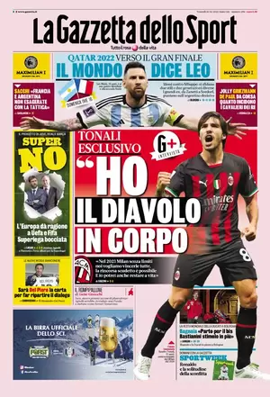 Rassegna stampa: prime pagine quotidiani sportivi – 16 dicembre 2022 27 la gazzetta dello sport 005316037