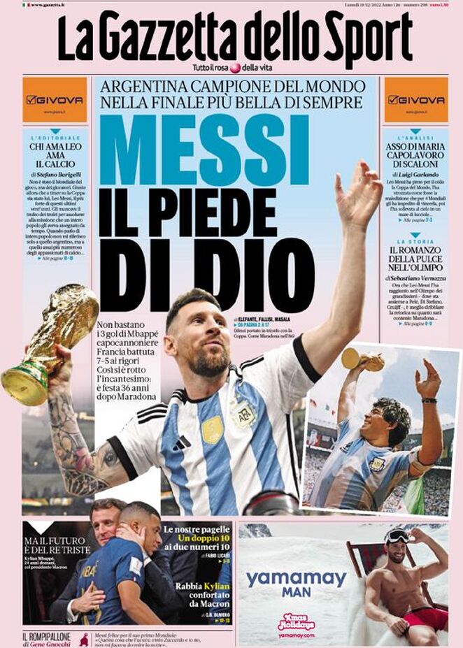 Rassegna stampa: prime pagine quotidiani sportivi - 19 dicembre 2022 27 la gazzetta dello sport 060301988.webp