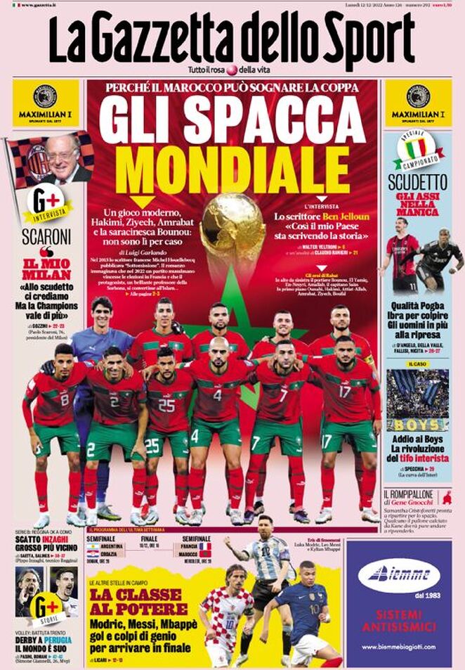 Rassegna stampa: prime pagine quotidiani sportivi - 12 dicembre 2022 27 la gazzetta dello sport 060303932.webp