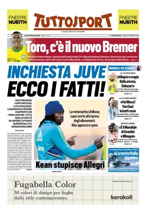 Rassegna stampa: prime pagine quotidiani sportivi – 9 dicembre 2022 28 tuttosport 061230231